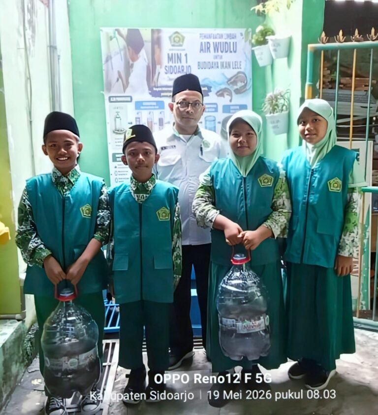 Terapkan Sustainable Living, MIN 1 Sidoarjo Manfaatkan Water Recycling Air Wudhu untuk Budidaya Lele